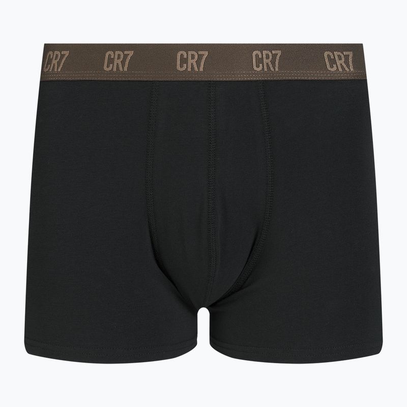 Boxer CR7 Basic Trunk da uomo 3 paia nero/marrone 8