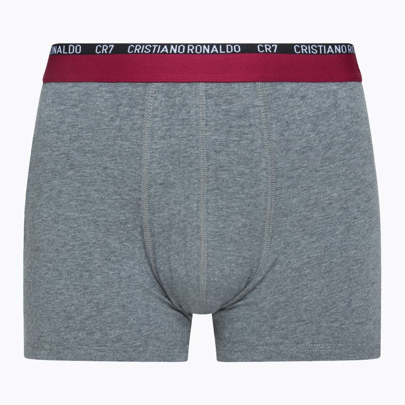 Boxer CR7 Basic Trunk da uomo 3 paia bianco/grigio melange/nero 4