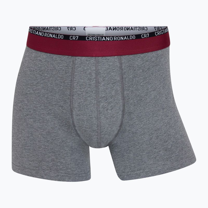 Boxer CR7 Basic Trunk da uomo 3 paia bianco/grigio melange/nero 2