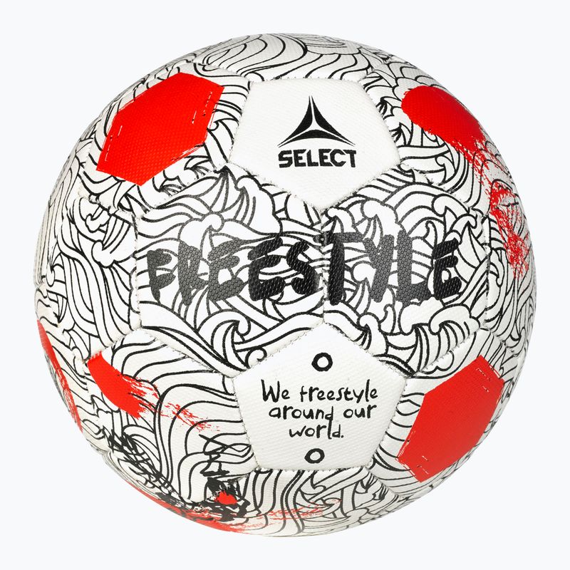 Palla da calcio SELECT Freestyle v24 bianco / rosso dimensioni 4.5