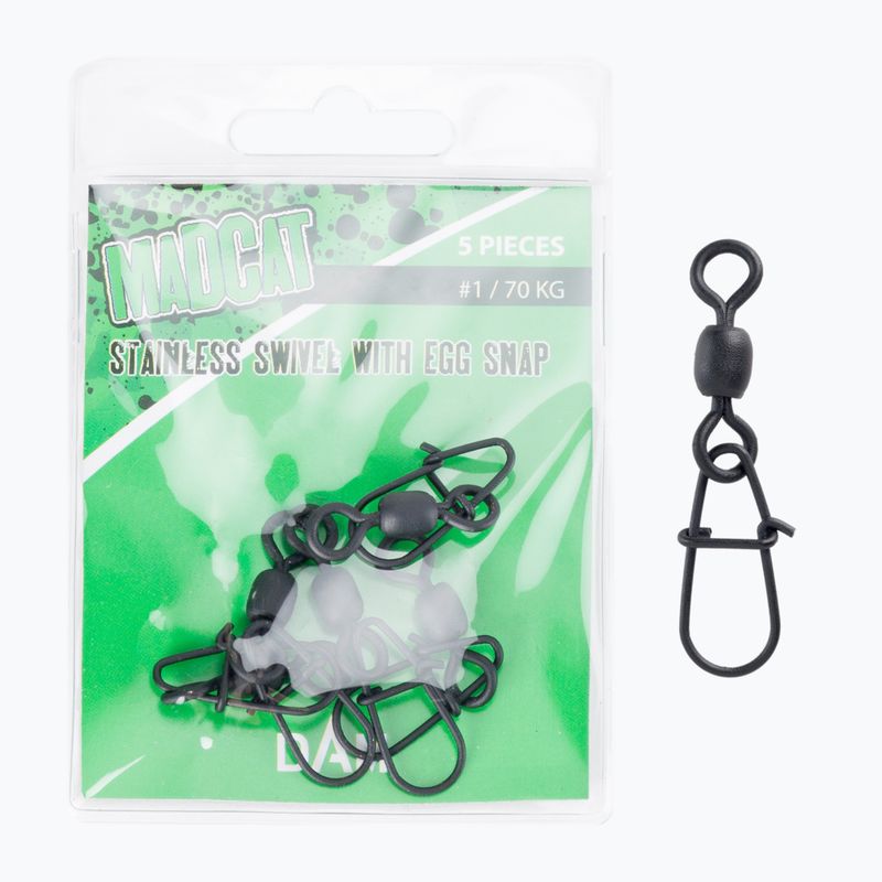 MADCAT Girelle con cuscinetti a sfera Stainles Catfish Egg Snap nero 70913