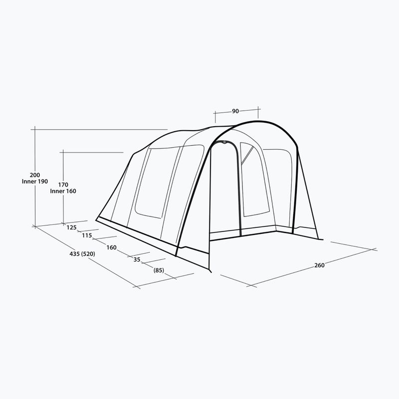 Tenda da campeggio per 4 persone Outwell Monterey 4 Air blu 5