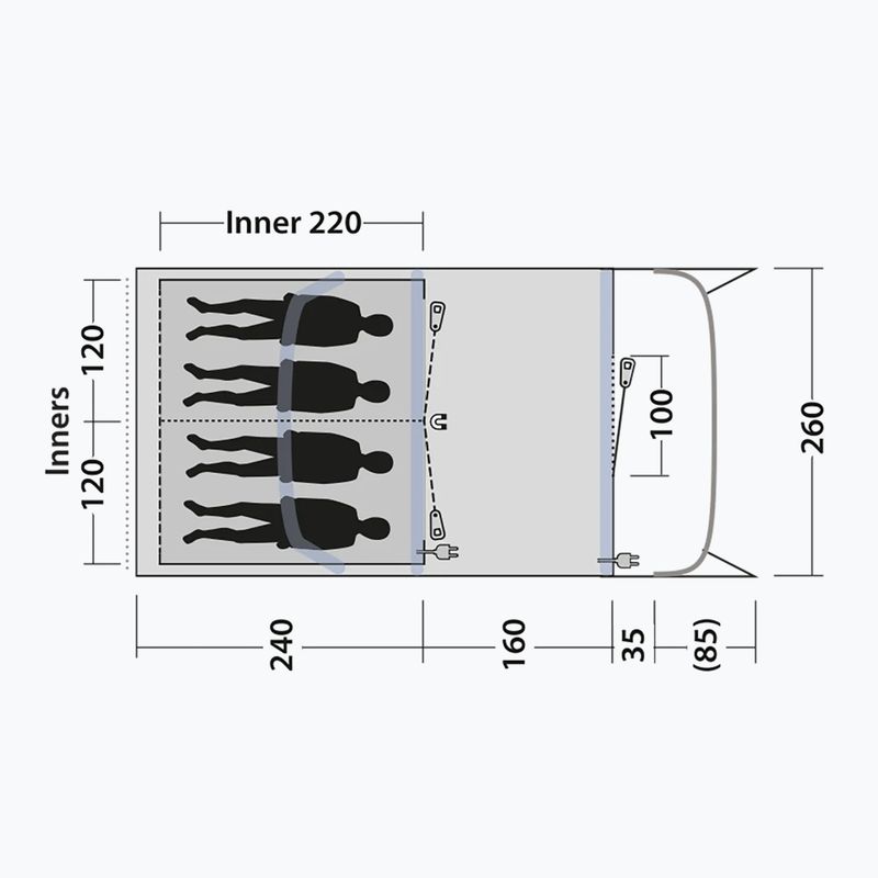 Tenda da campeggio per 4 persone Outwell Monterey 4 Air blu 7