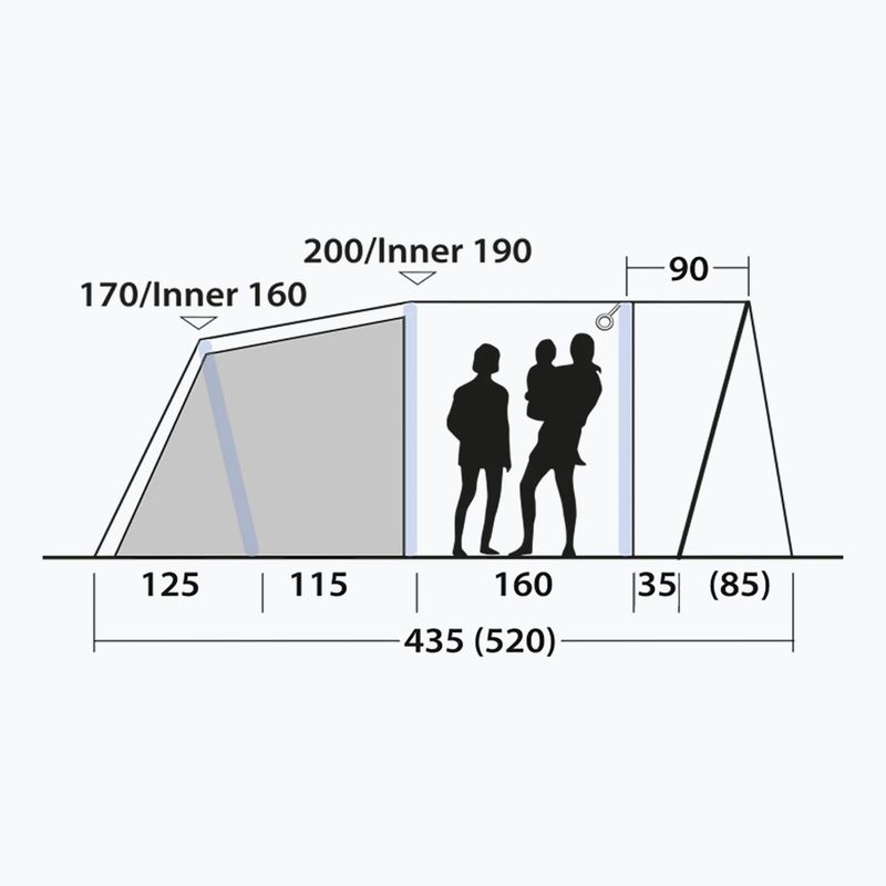 Tenda da campeggio per 4 persone Outwell Monterey 4 Air blu 8