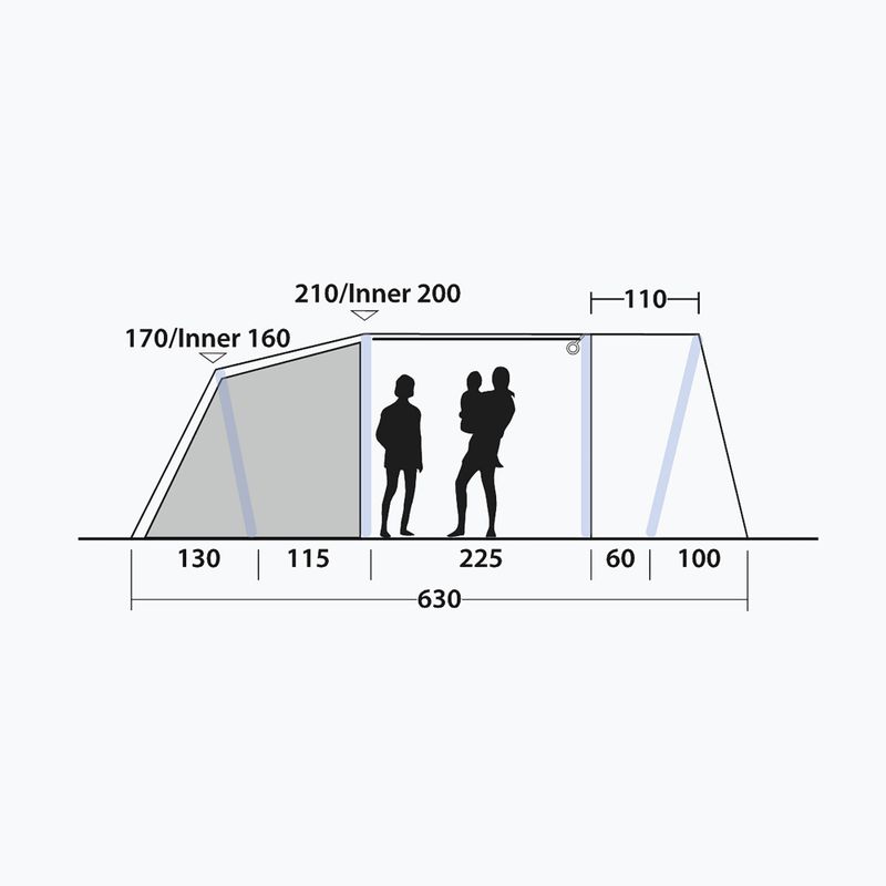 Tenda da campeggio 4-osobowy Outwell Sacramento 4 Air blue 9