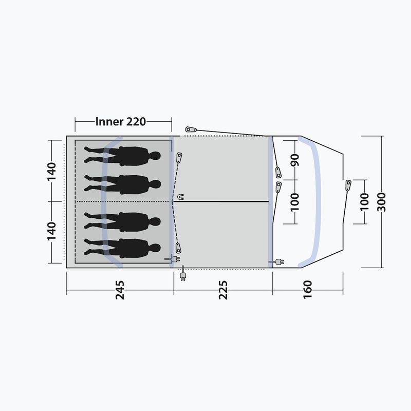 Tenda da campeggio 4-osobowy Outwell Sacramento 4 Air blue 10