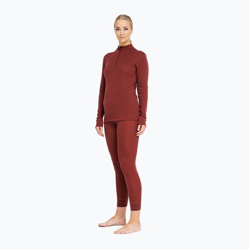 Felpa termica donna Dovre Wool Zip burgundy 2