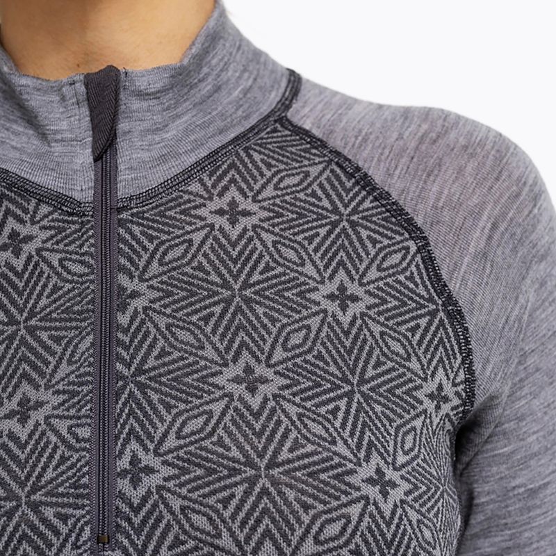 Felpa termica donna Dovre Wool Organic Half Zip grey 3