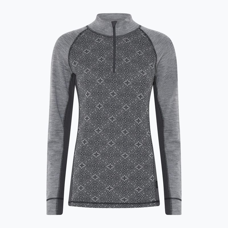 Felpa termica donna Dovre Wool Organic Half Zip grey 5