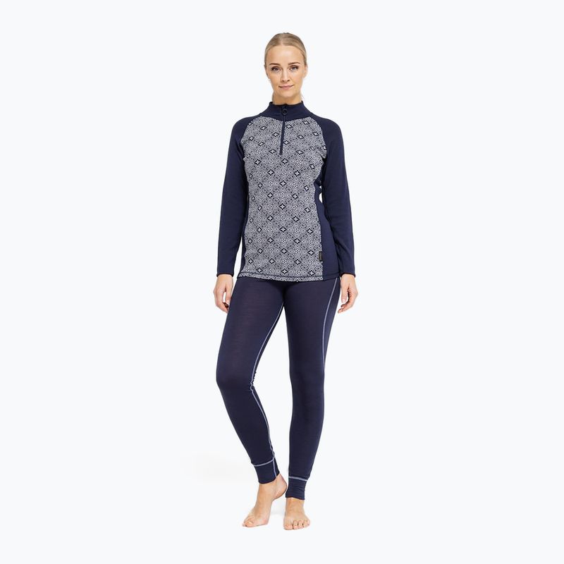 Felpa termica donna Dovre Wool Organic Half Zip navy 2