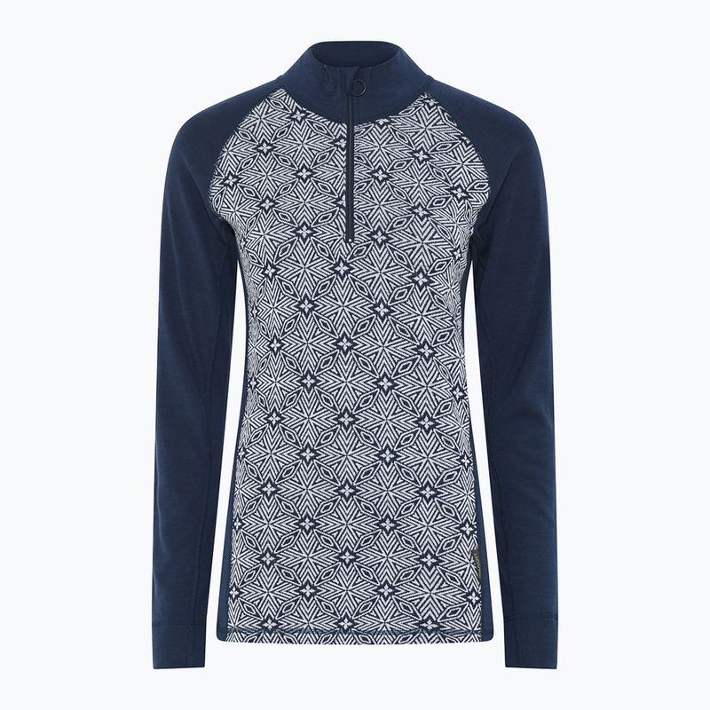 Felpa termica donna Dovre Wool Organic Half Zip navy 6