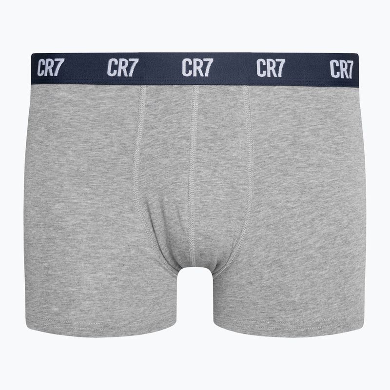 Boxer CR7 Basic Trunk da uomo 3 paia grigio melange/bianco/navy 5