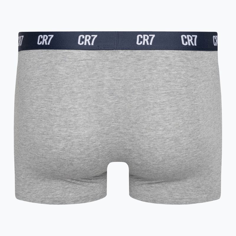 Boxer CR7 Basic Trunk da uomo 3 paia grigio melange/bianco/navy 6