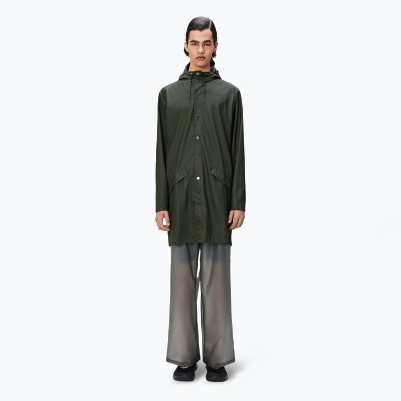 Giacca lunga Rains verde 2