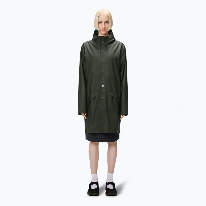 Giacca lunga Rains verde 3