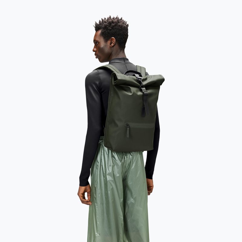 Zaino urbano Rains Rucksack Rolltop 13 + 4 l green 3