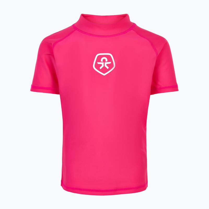 Colore Bambini Maglietta da bagno tinta unita rosa/freccia