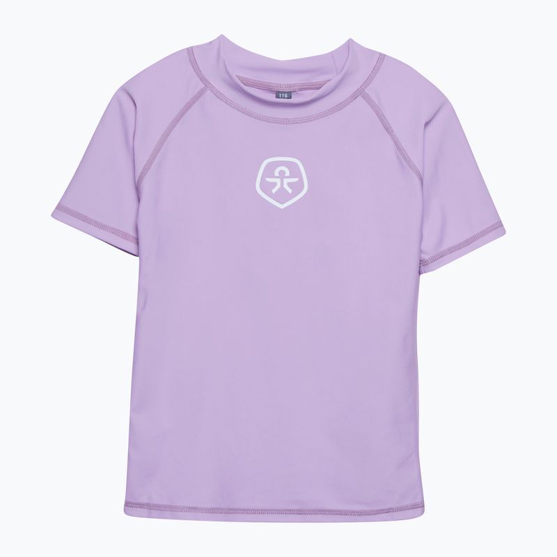 Colore Bambini Maglietta da bagno tinta unita lavanda/nebbia