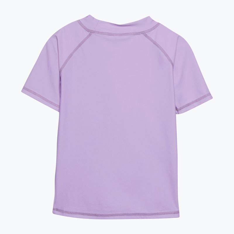 Colore Bambini Maglietta da bagno tinta unita lavanda/nebbia 2