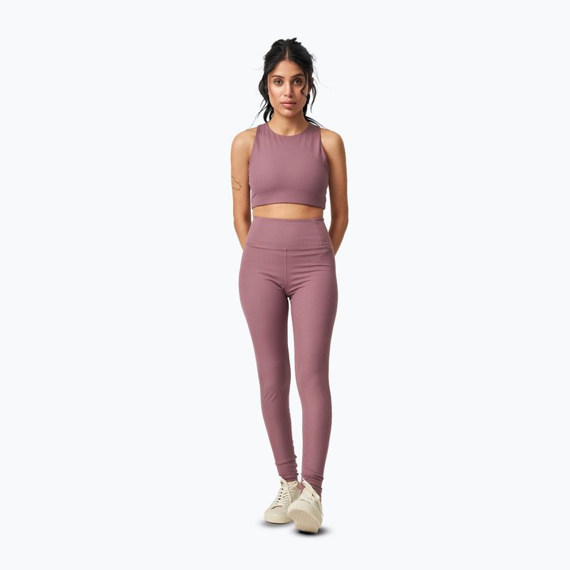 Girlfriend Collective Leggings da allenamento da donna a costine color peltro 2