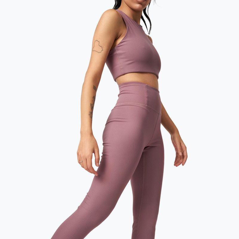 Girlfriend Collective Leggings da allenamento da donna a costine color peltro 4