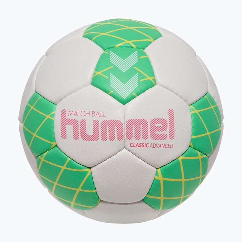 Palla da pallamano Hummel Classic Advanced HB off white/green/yellow size 2