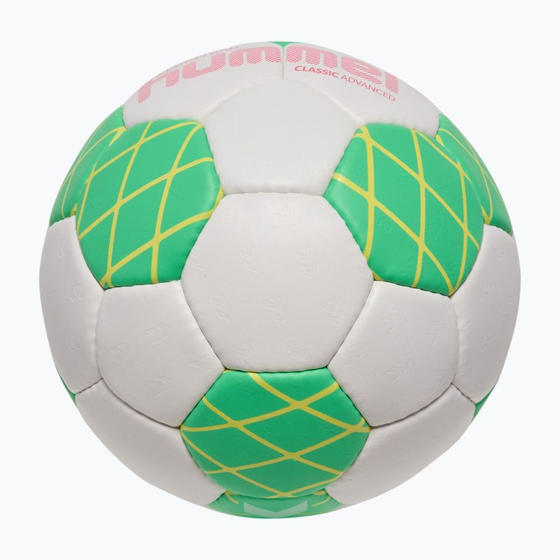 Palla da pallamano Hummel Classic Advanced HB off white/green/yellow size 2 3