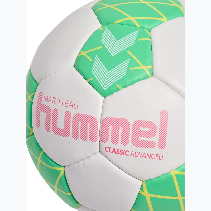Palla da pallamano Hummel Classic Advanced HB off white/green/yellow size 2 4