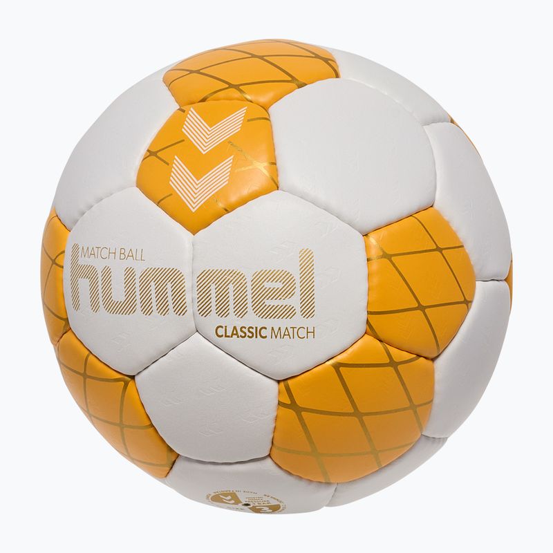Palla da pallamano Hummel Classic Match HB off white/orange/gold size 3 2