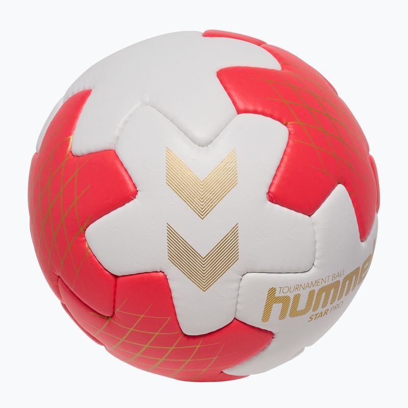 Palla da pallamano Hummel Star Pro HB off white/red/gold size 3 2