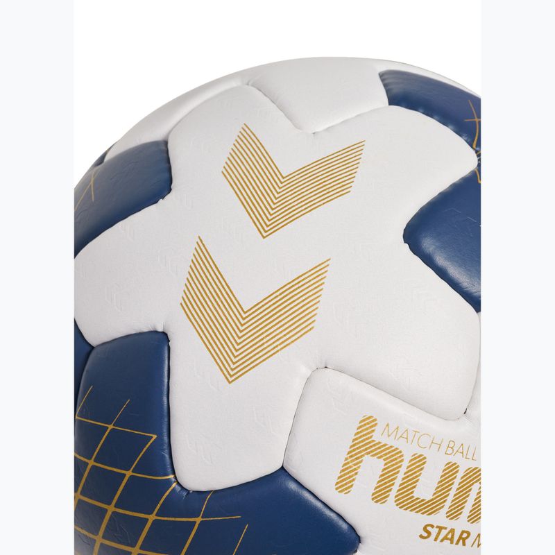 Pallone da pallamano Hummel Star Mach off white/navy/gold misura 3 4