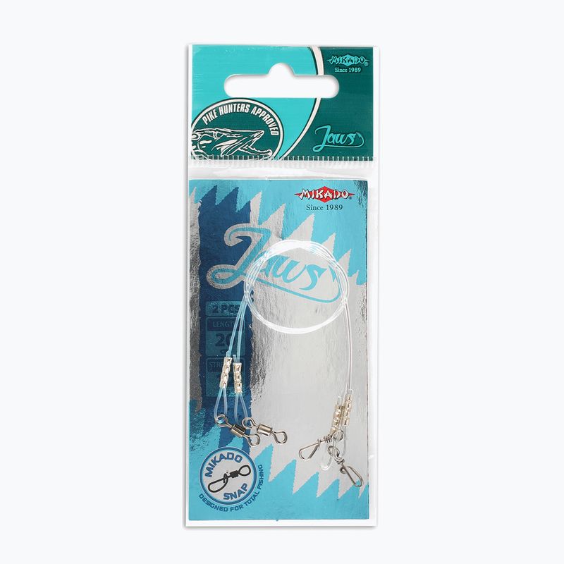 Mikado Jaws Medium spinning leader 12kg 2pc fluorocarbonio
