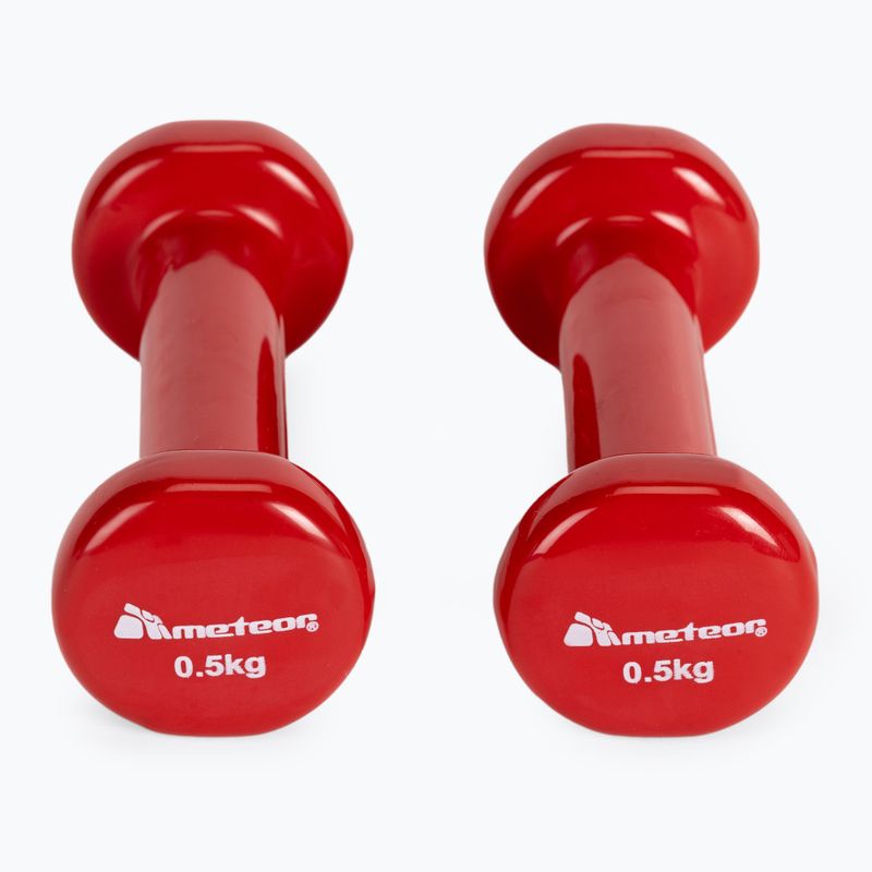 Manubri Meteor in vinile 30180 2 x 0,5 kg rosso 3