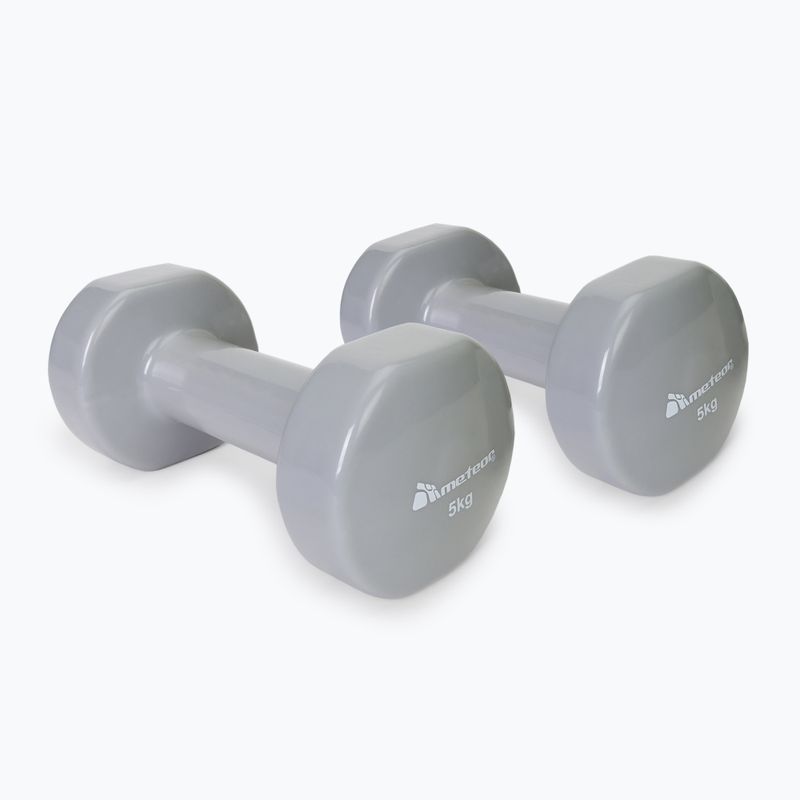 Manubri Meteor in vinile 30187 2 x 5 kg grigio