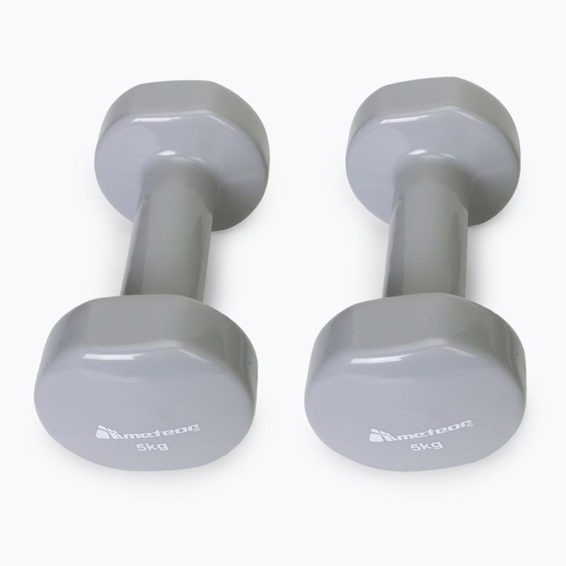 Manubri Meteor in vinile 30187 2 x 5 kg grigio 3
