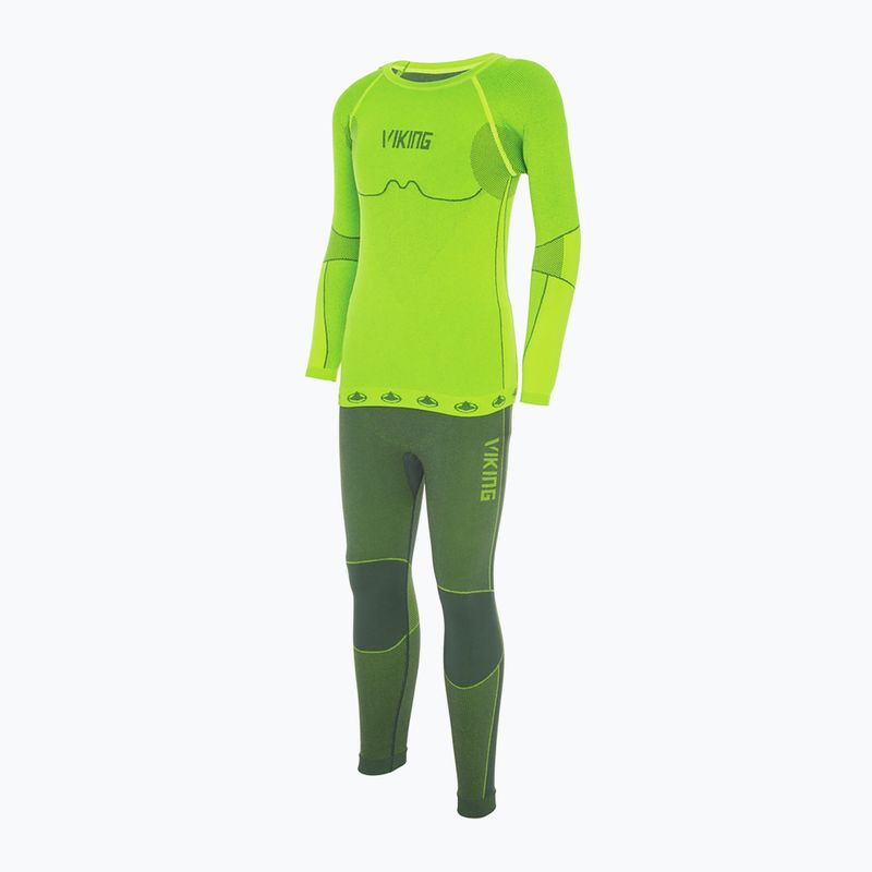 Set di biancheria intima termica per bambini Viking Riko verde erba