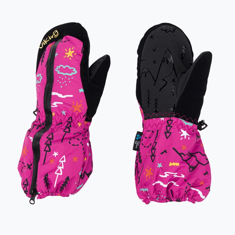 Guanti da sci per bambini Viking Snoppy rosa