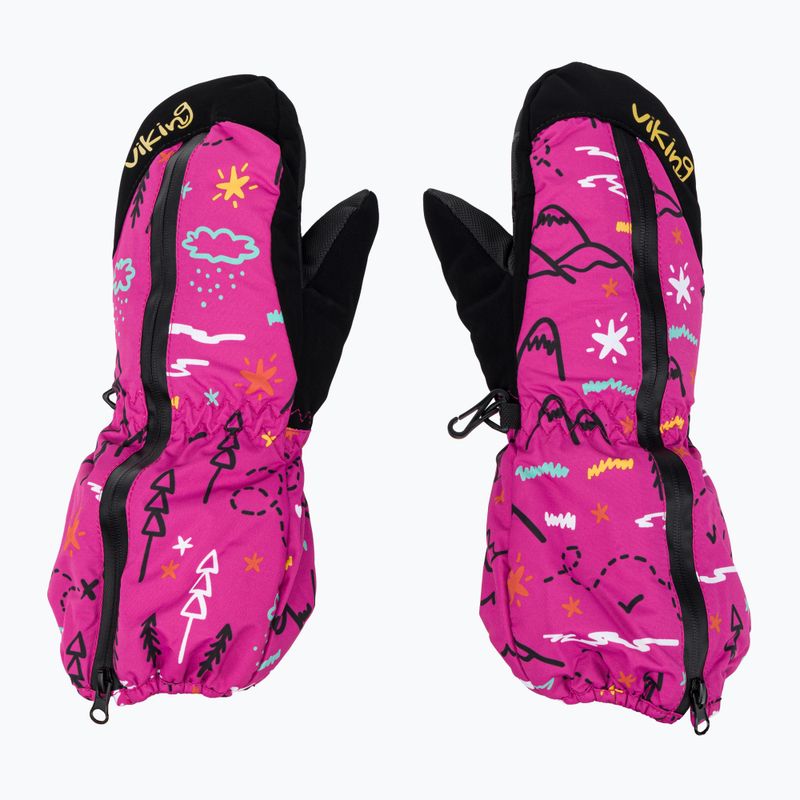 Guanti da sci per bambini Viking Snoppy rosa 2