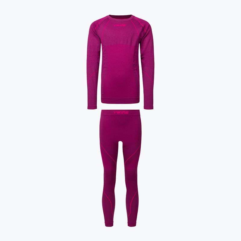 Set di biancheria intima termica per bambini Viking Skido Recycled rosa 4