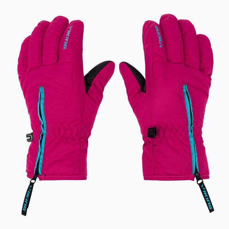 Guanti da sci Viking Asti rosa per bambini 2