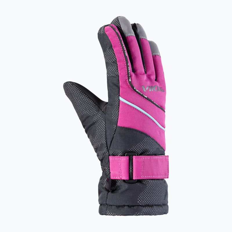 Guanti da sci per bambini Viking Mate fucsia/turchese 5