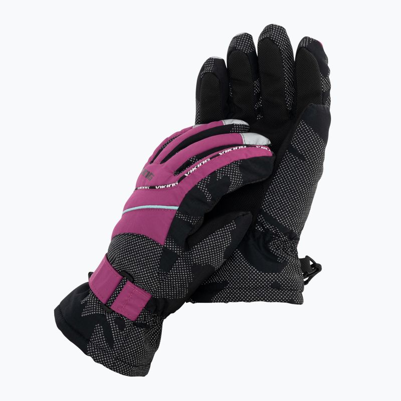 Guanti da sci per bambini Viking Mate fucsia/turchese