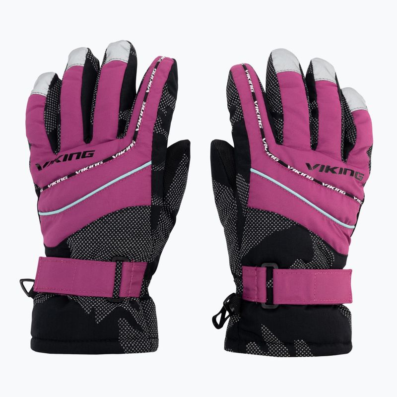 Guanti da sci per bambini Viking Mate fucsia/turchese 2