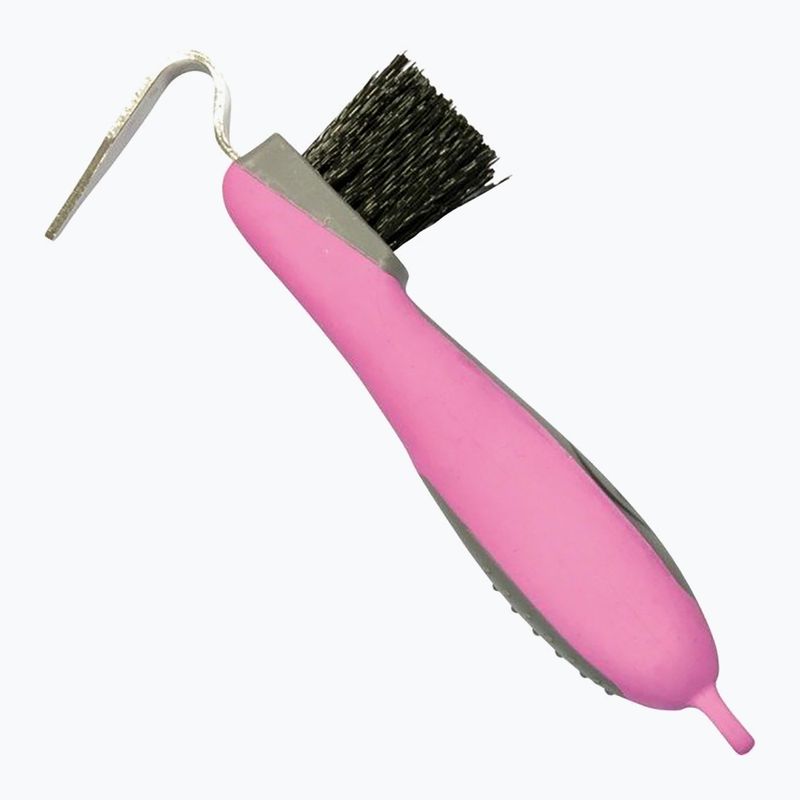 Pala per cavalli con spazzola York Axel grigio/rosa