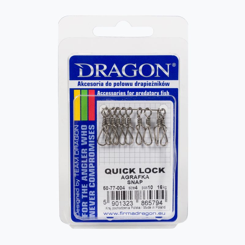 Spille di sicurezza DRAGON Quick Lock 10 pz. argento PDF-50-77-004