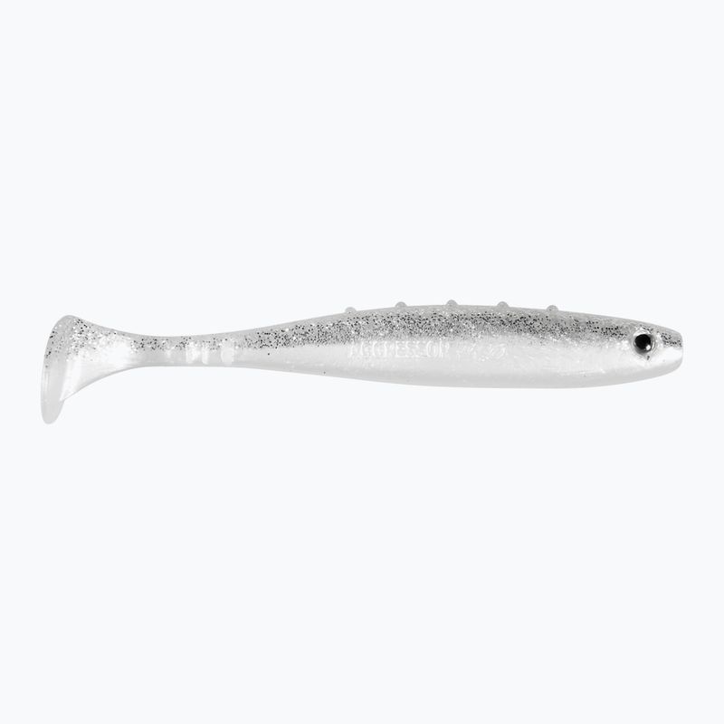 DRAGON V-Lures Aggressor Pro 3 pezzi in gomma argentata glitterata CHE-AG40D-01-910