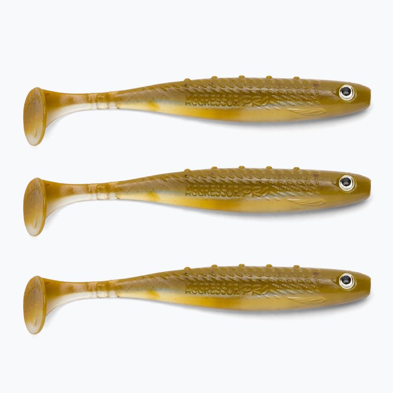 DRAGON V-Lures Aggressor Pro 3 pezzi honey dodger esca in gomma CHE-AG40D-02-200