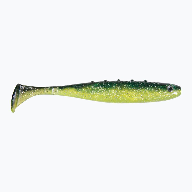DRAGON V-Lures Aggressor Pro esca in gomma 3 pezzi chartreuse nero-argento glitter CHE-AG40D-30-101