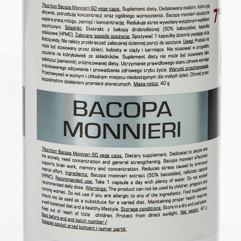 Integratore 7Nutrition Bacopa Monnieri 550 mg 60 capsule 3