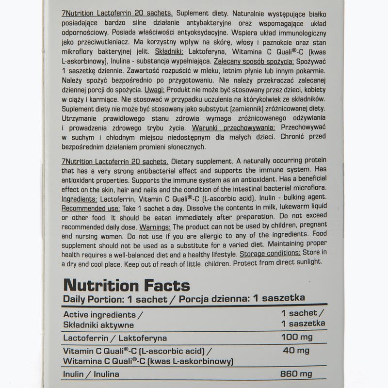 Lattoferrina 7Nutrition 90% 100 mg 20 bustine 2